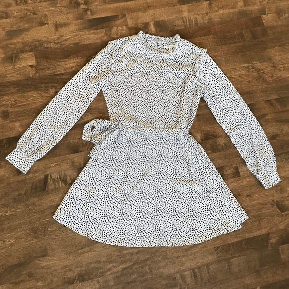 Avec Les Filles Dresses & Skirts - Avec Les Filles white belted polka dress